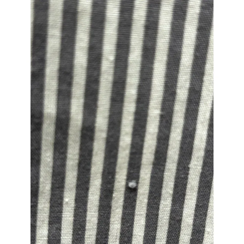 IZOD Sz M Blue Striped Button-Up‎ Pajama Sleep Shirt Nightgown gray and white